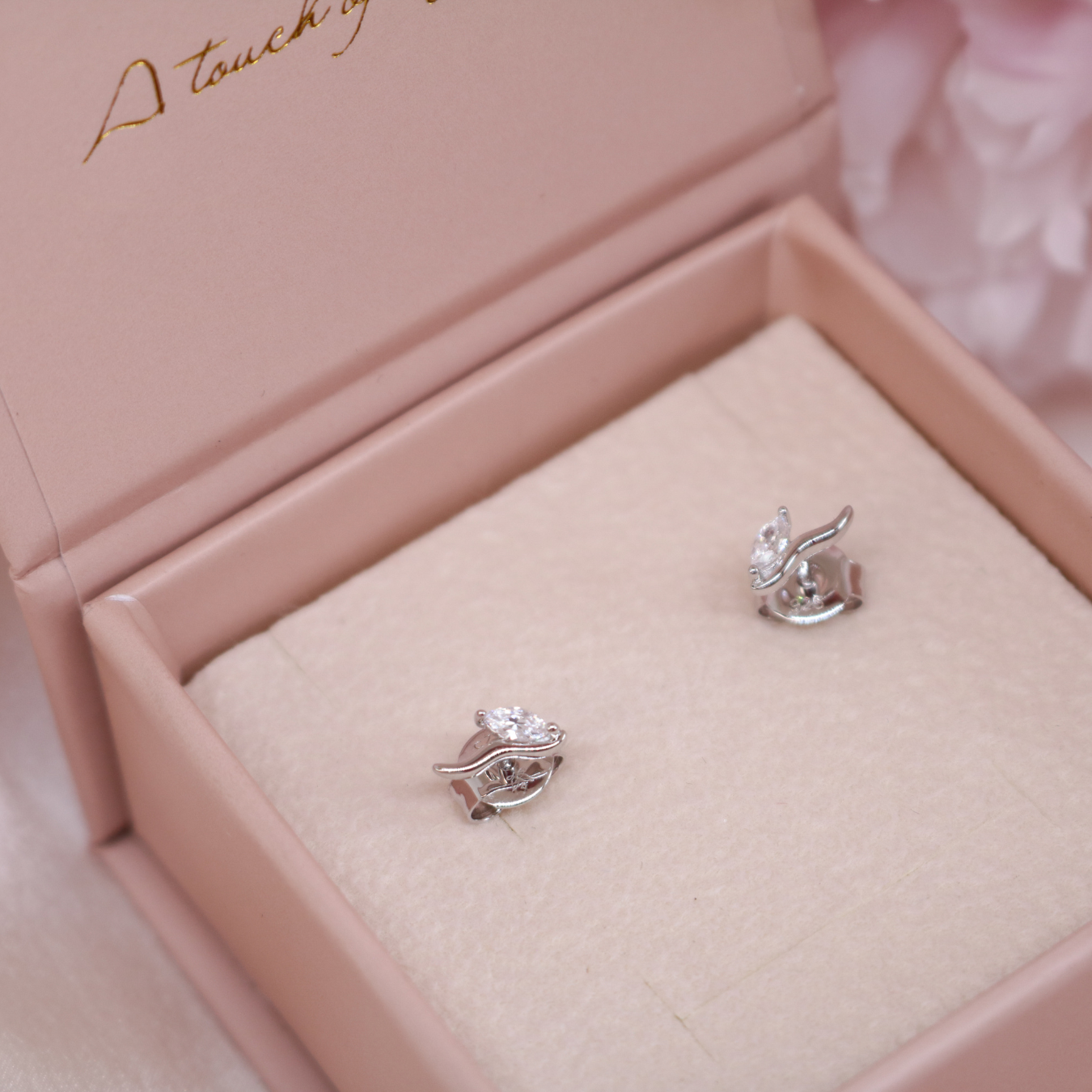 14k Gold Vermeil Mini-Ohrstecker Ondina mit Zirkonia Stein