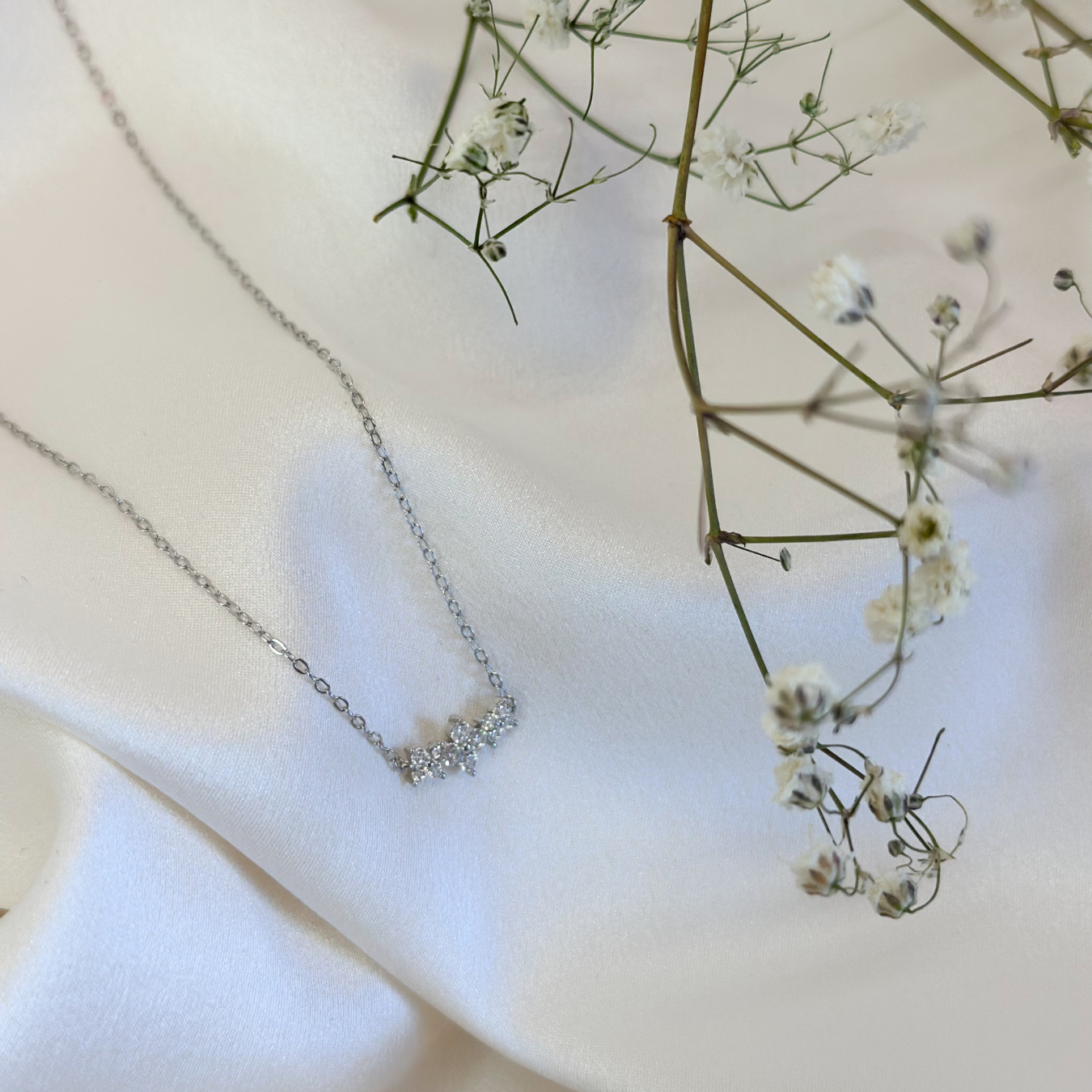 Aurora Flower Halskette aus Sterling Silber
